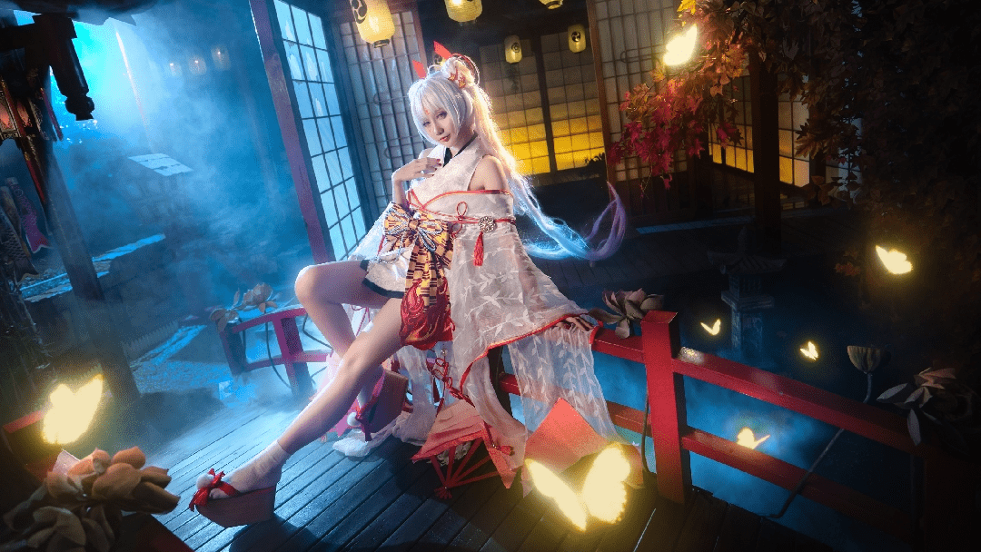 如月灰cosplay图集，纱中幽兰原神申鹤图一览-COS村