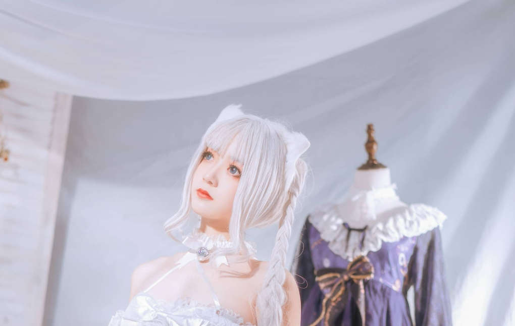 白色猫咪灵动可爱，无筝Ryou cosplay图集带你领略喵星世界-COS村